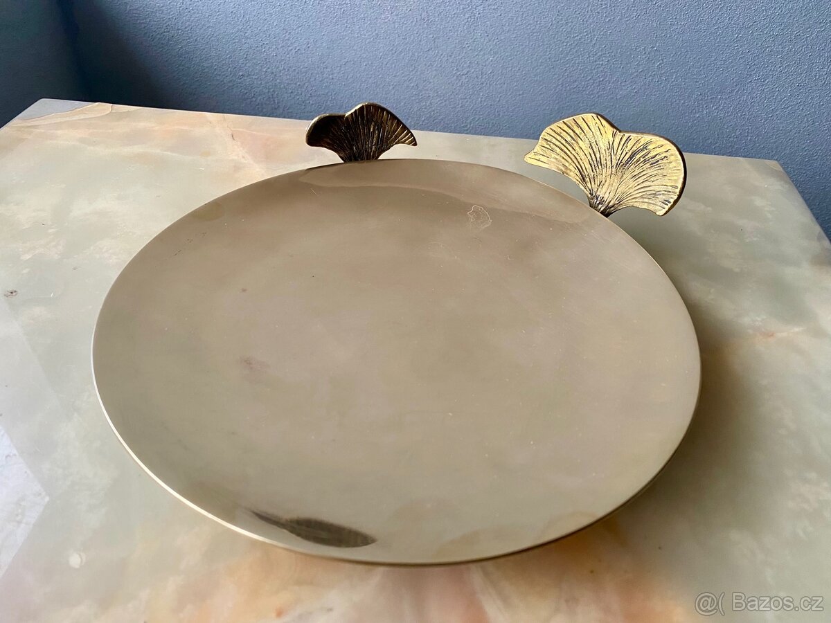 Starožitná mosazná Miska Na Ovoce S motivem Velrybího Ocasu