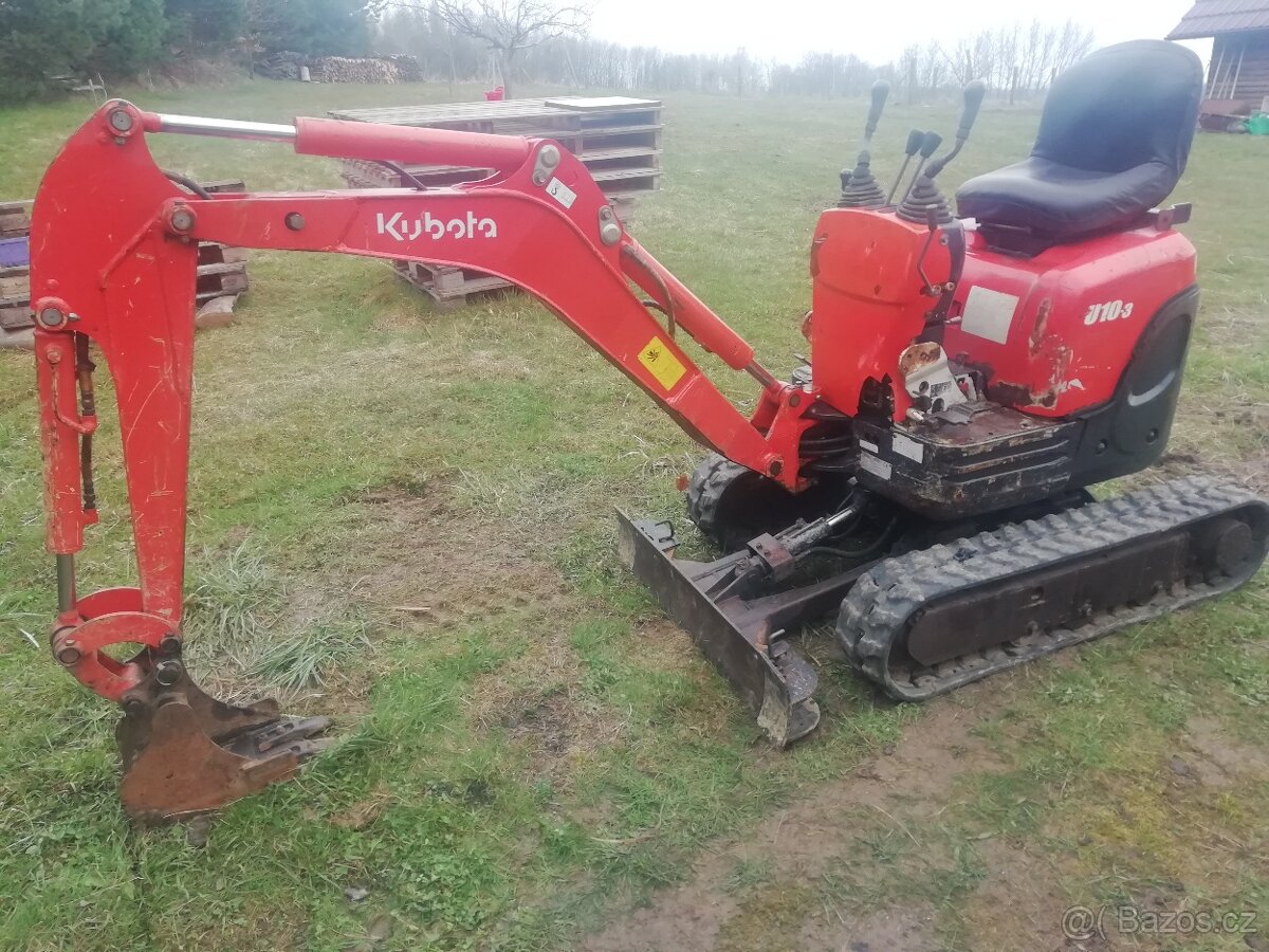 Minibagr Kubota U10-3, r.v. 2011, 2300 Mth,dvě rychlosti poj