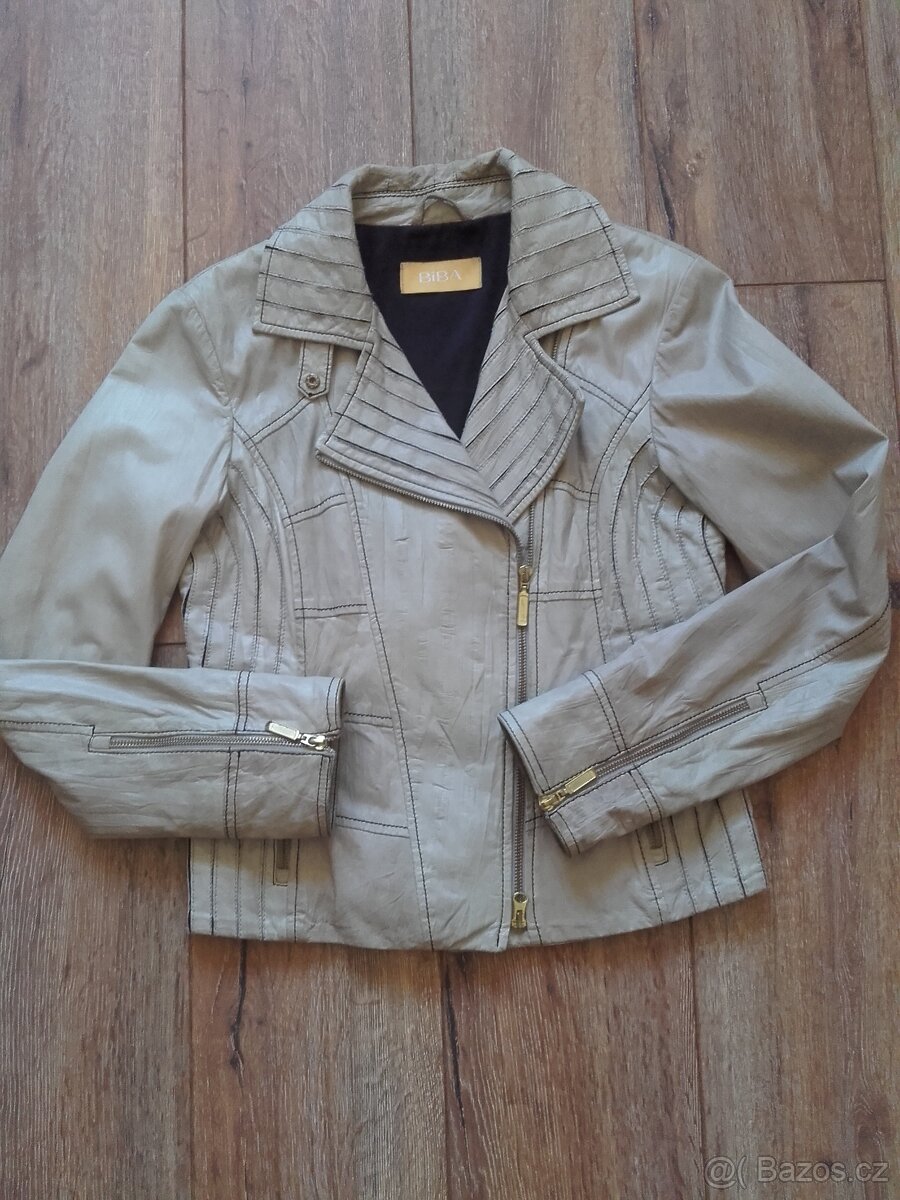 Bunda z opravdové kůže světlá vel. 36