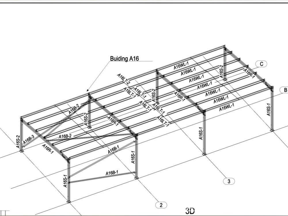 Konstrukce haly 18x7,5m