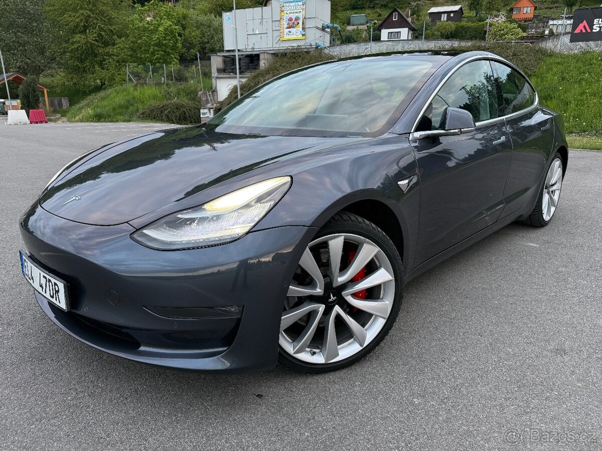 Tesla Model 3 LR Performance, záruka, keramika, DPH: 558/461