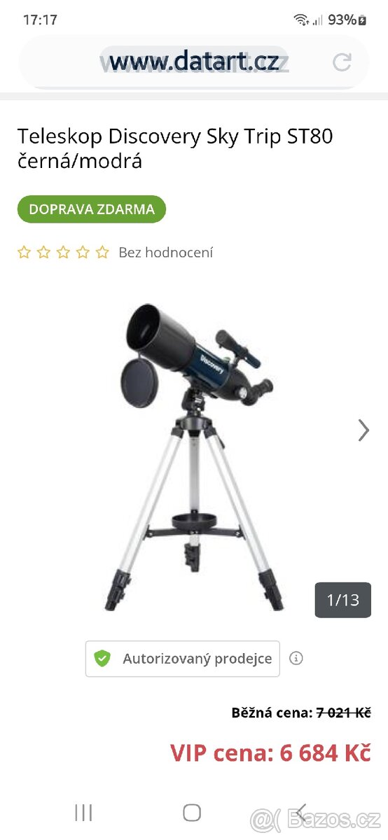 Nový Teleskop Discovery Sky Trip ST80