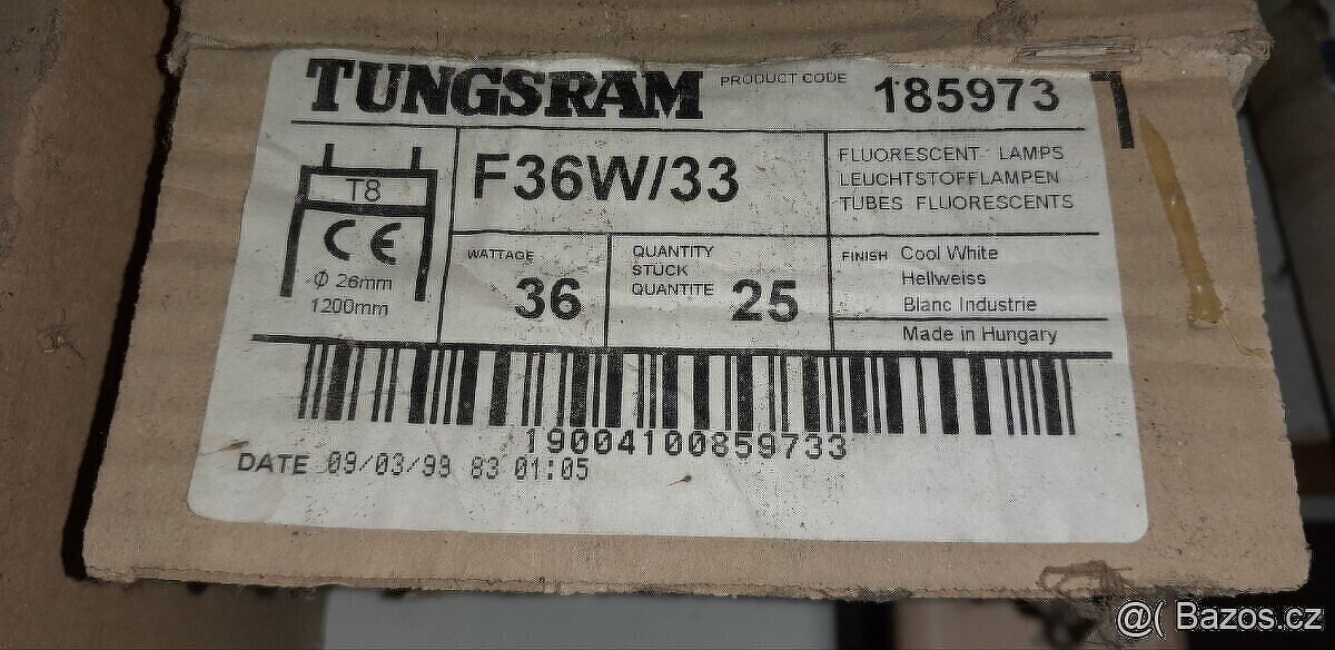 Prodám svítidla Tungsram 150 cm 58 W, 120 cm 36