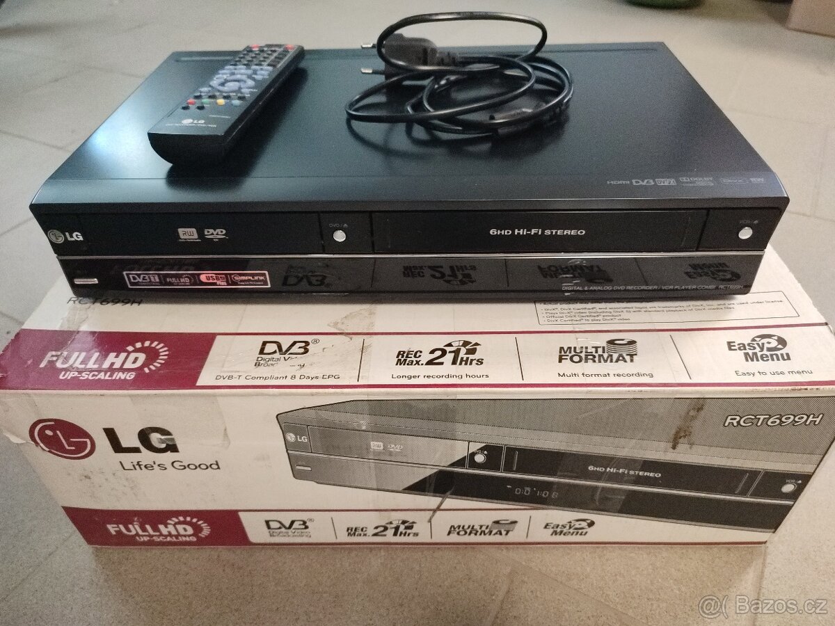 DVD rekordér s VHS LG RCT699H pro převod VHS na DVD