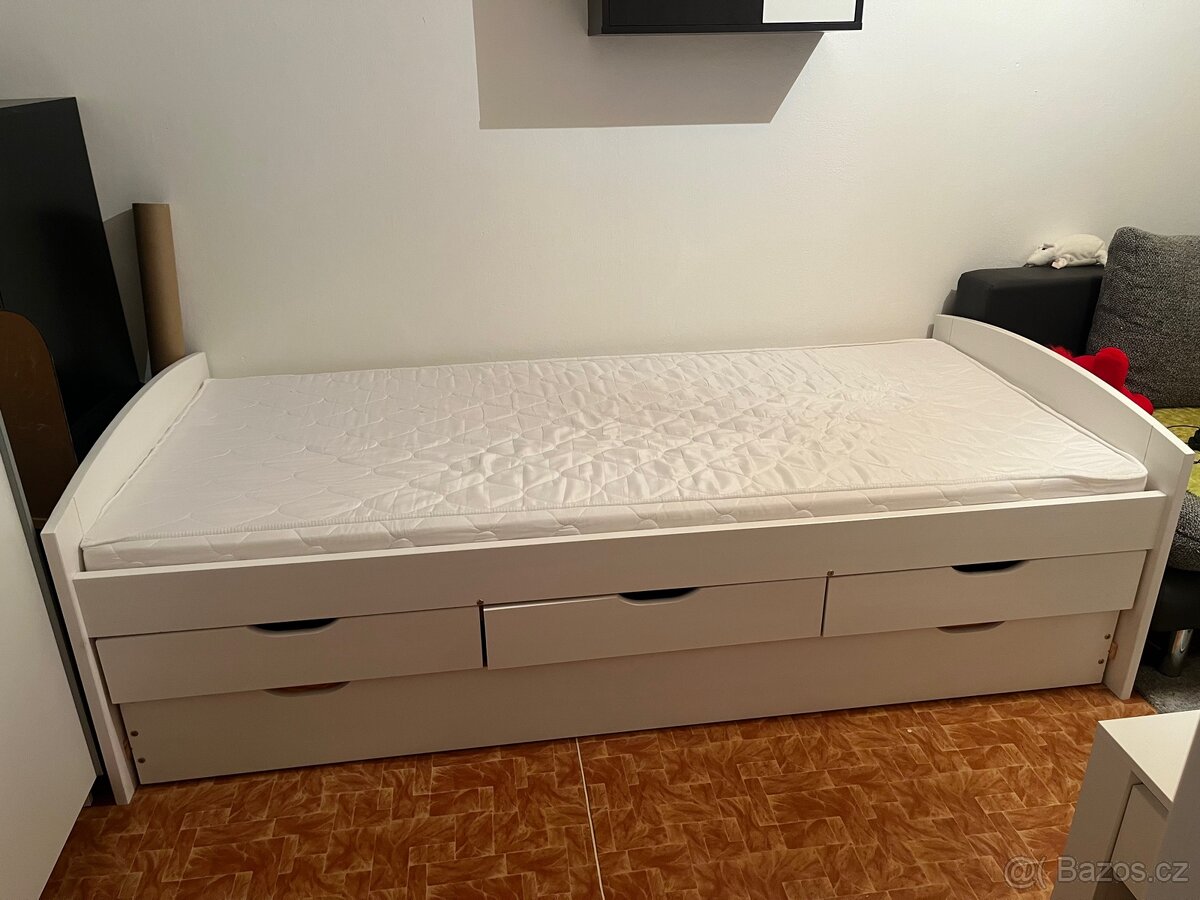 Postel s výsuvným lůžkem 90x200 cm