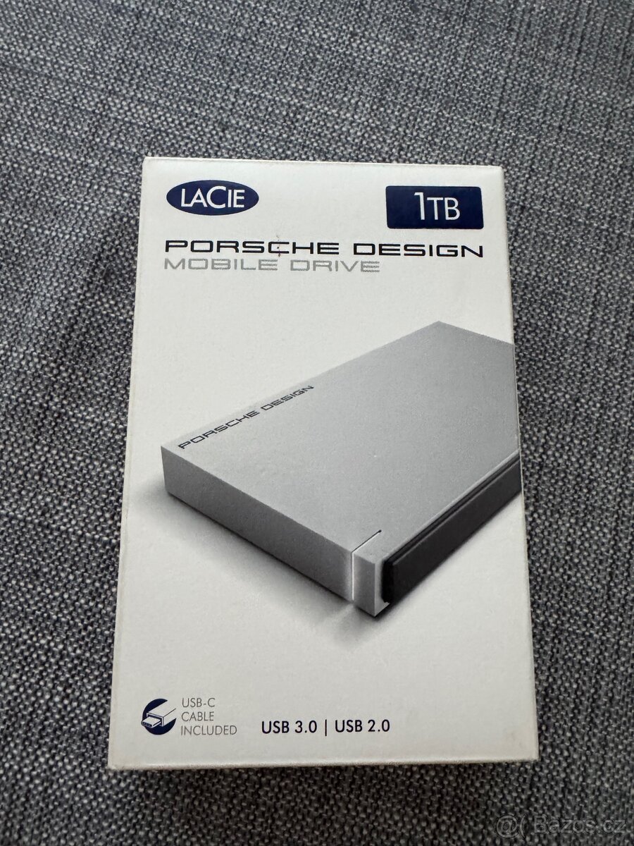 Lacie Porsche Design 1TB USB 3.0 šedý protáhlé