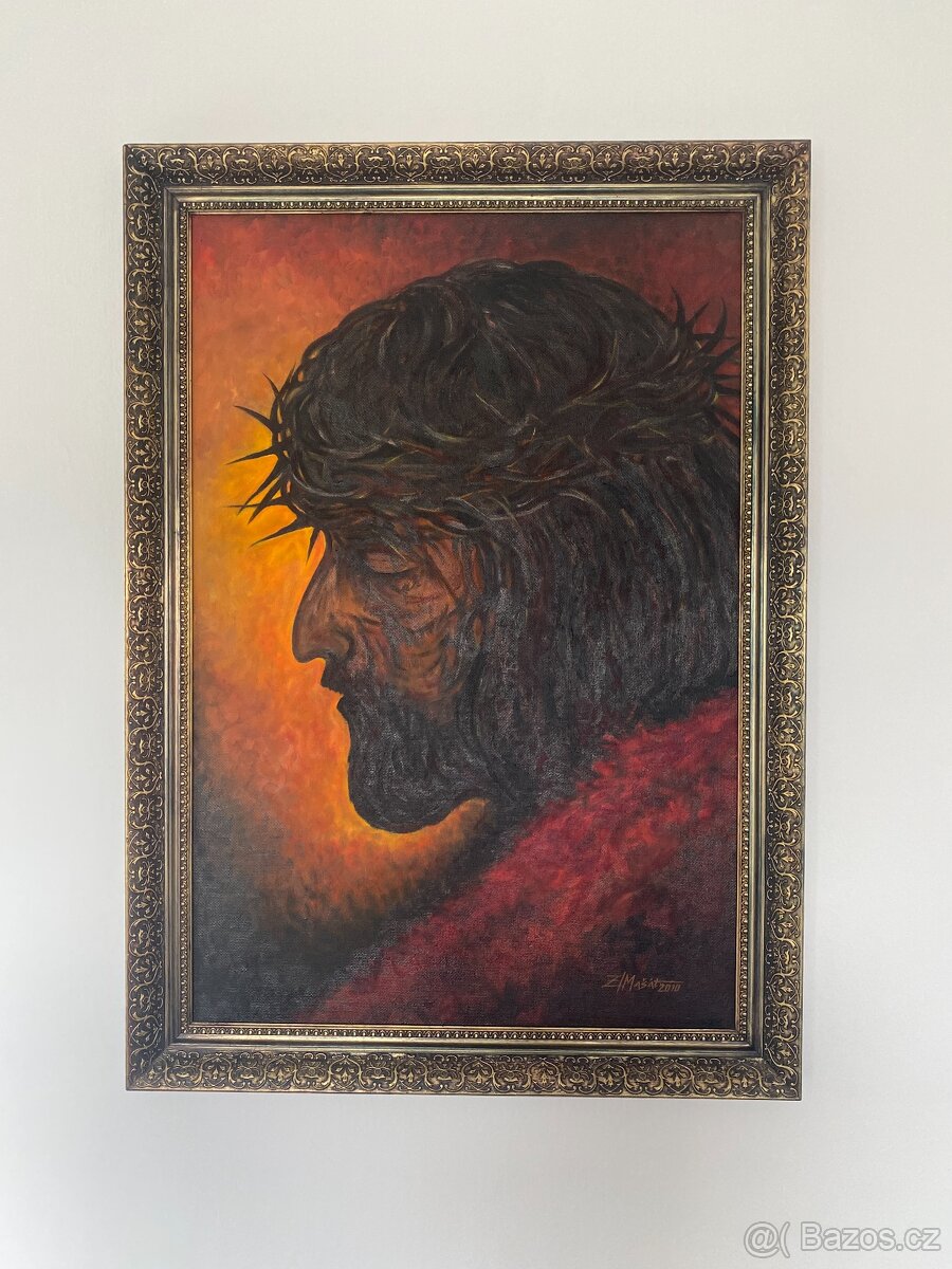 obraz olej na desce Ježíš Kristus velký obraz Krista