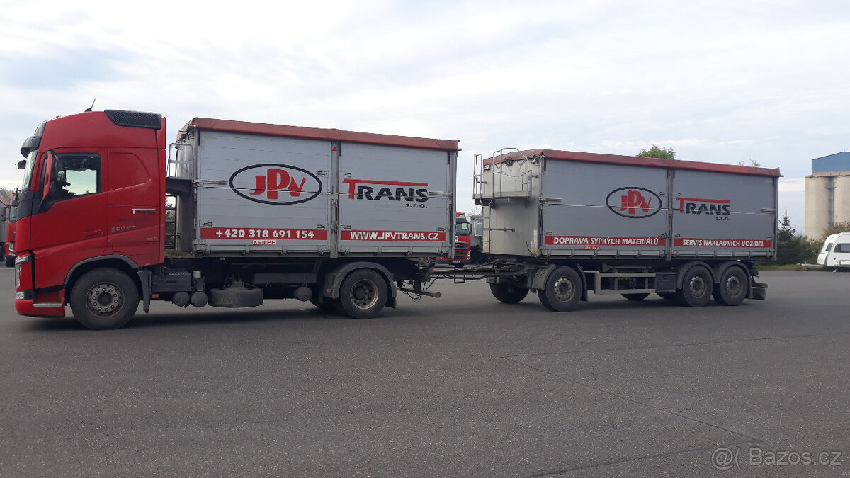 Sklápěcí souprava VOLVO FH + vlek KEMPF