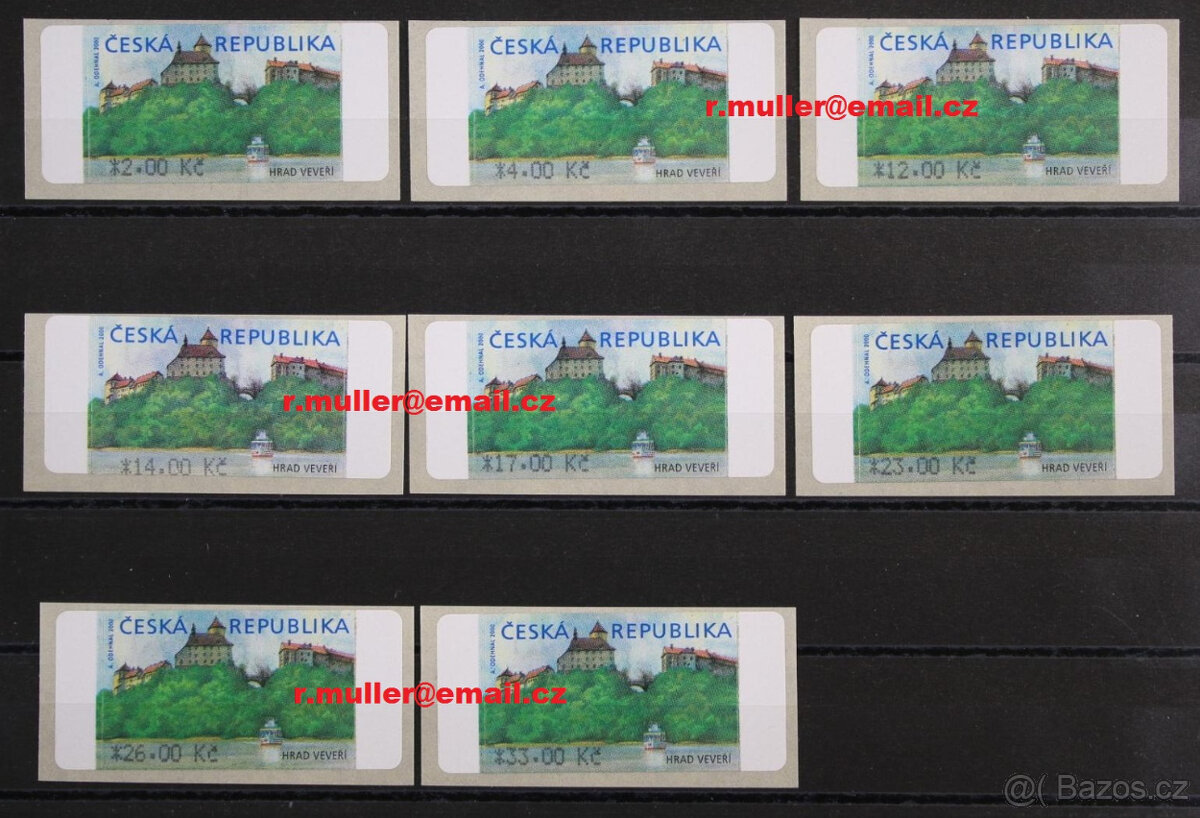 AU 1C/2- Automatové známky- Hrad Veveří s (2-33 Kč)