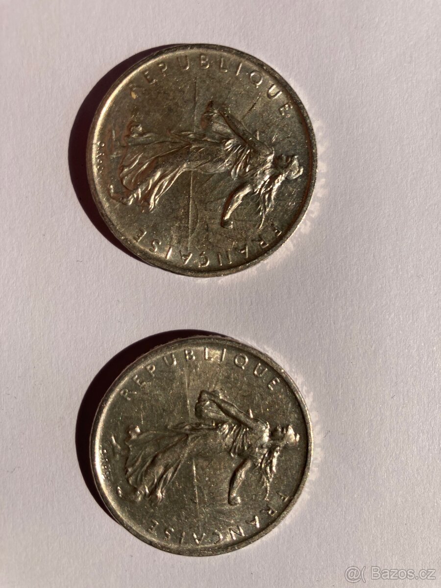 2 x Stříbrná mince 5 Franků 1960 - 12g