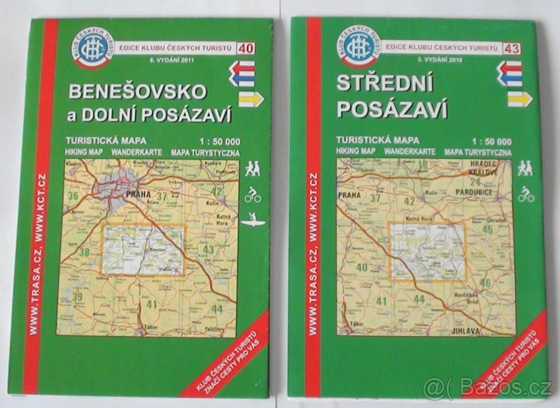 TURISTICKÉ MAPY - SKLÁDACÍ, CENA ZA OBĚ