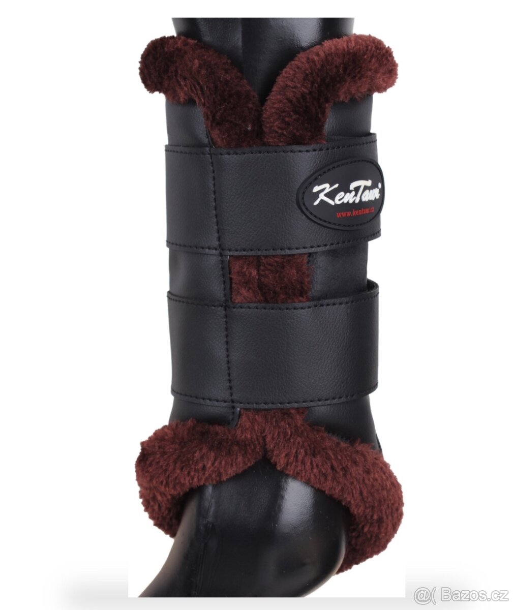 Kožené drezurní chrániče Kentaur s beránkem