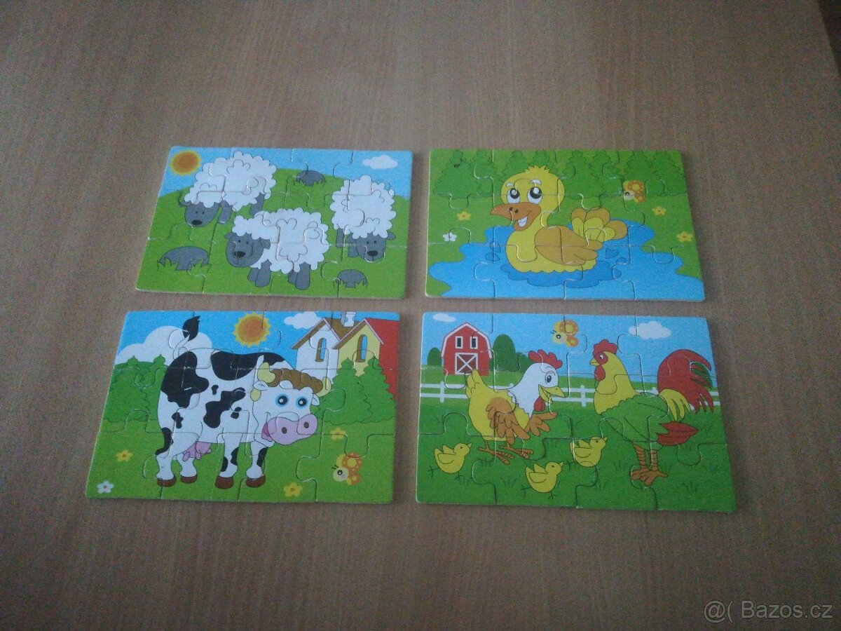 dřevěné puzzle 4x12 dílků