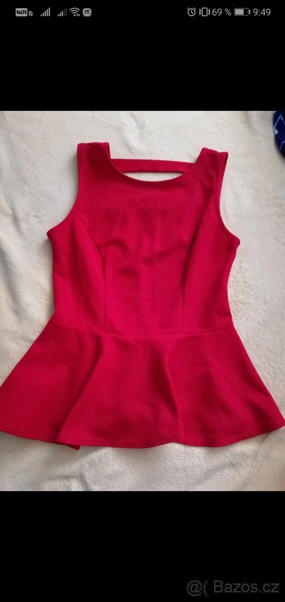 Rudý peplum top River Island M 38