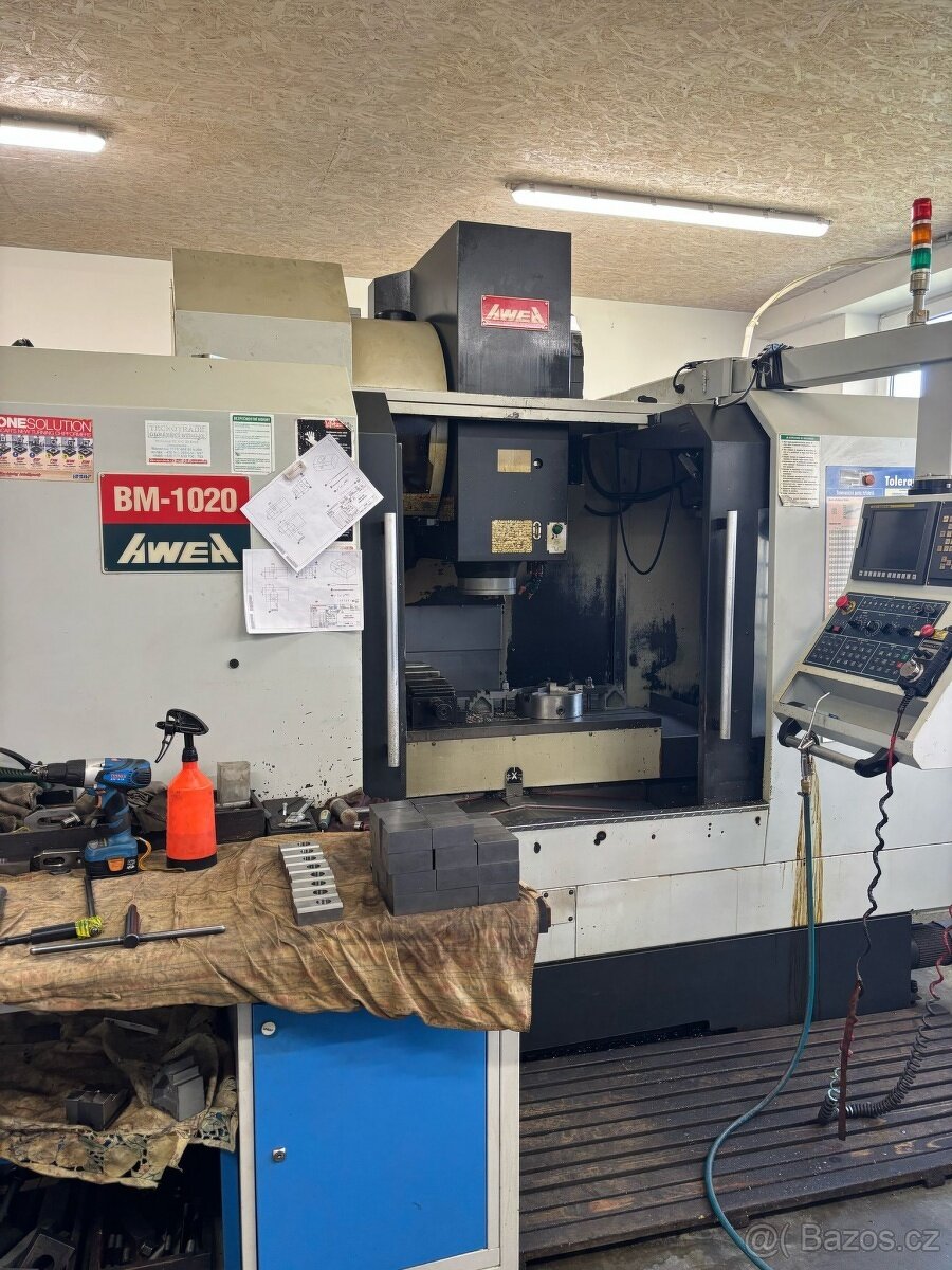 3 osé CNC obráběcí centrum AWEA BM 1020, rok 2012