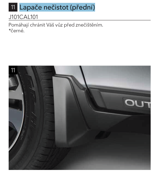 Subaru Outback 2014-2020 lapače nečistot(přední) J101CAL101