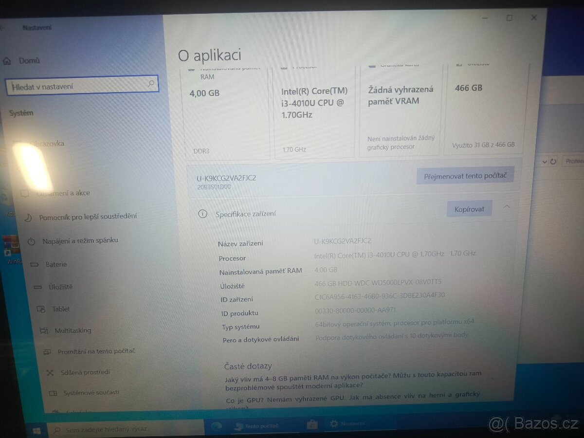 Prodám Dotykový notebook Lenovo