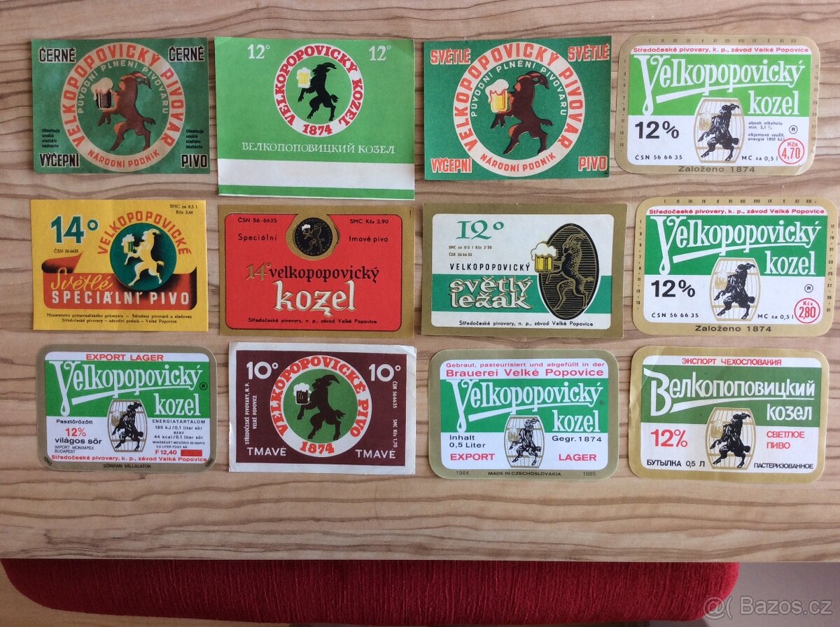 Pivní etikety Kozel - Velké Popovice
