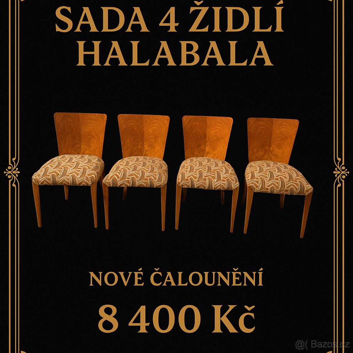 Židle Halabala nové čalounění