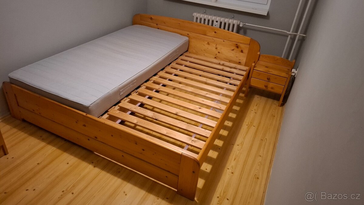 Prodej. Postel, noční stolek,skříně, komoda.