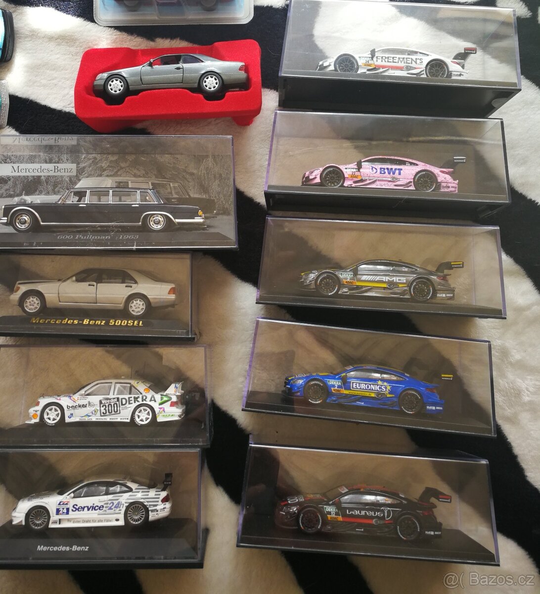 Modely aut 1:43, 1:24, 1:18