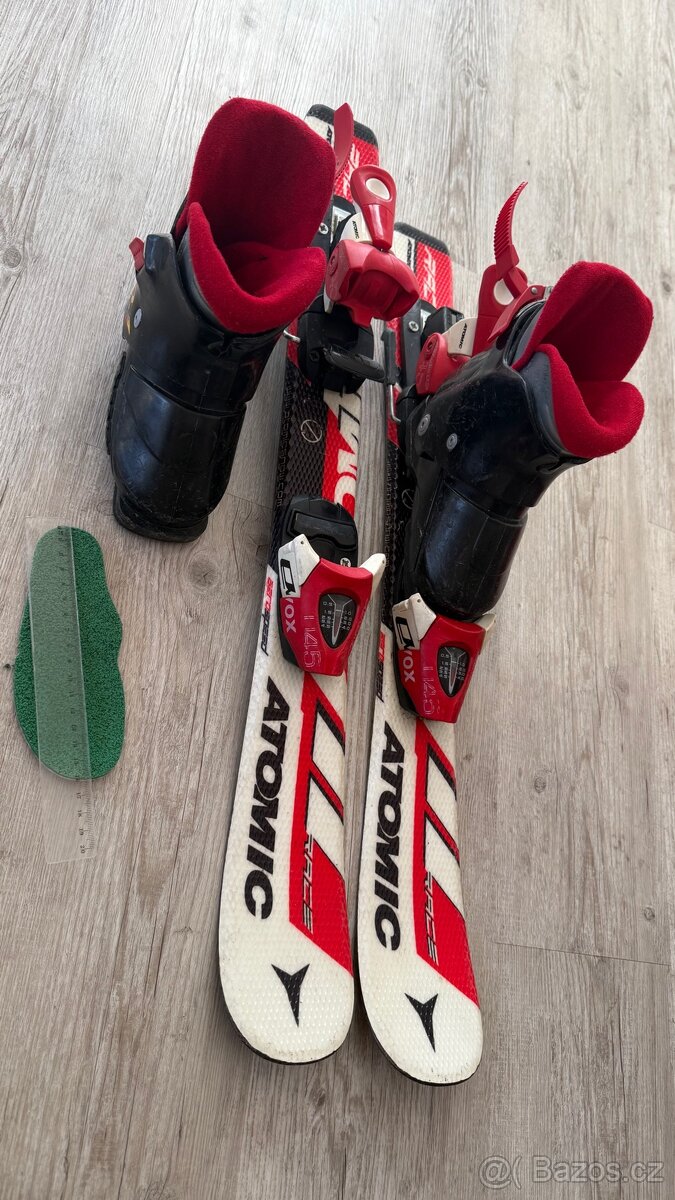 Dětské lyže Atomic 70 cm + vázání Atomic + lyžáky Nordic