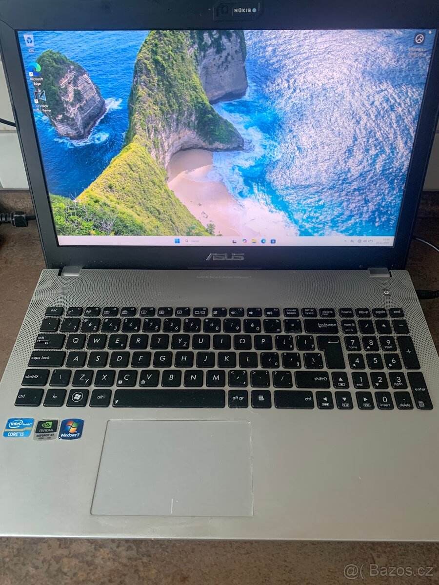 Svižný notebook Asus N56V - 128 GB SSD, 8 GB RAM