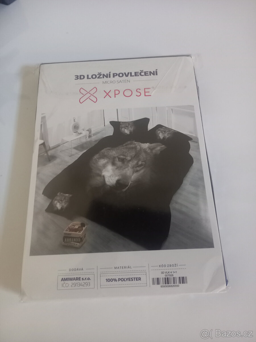 3D ložní povlečení Vlk