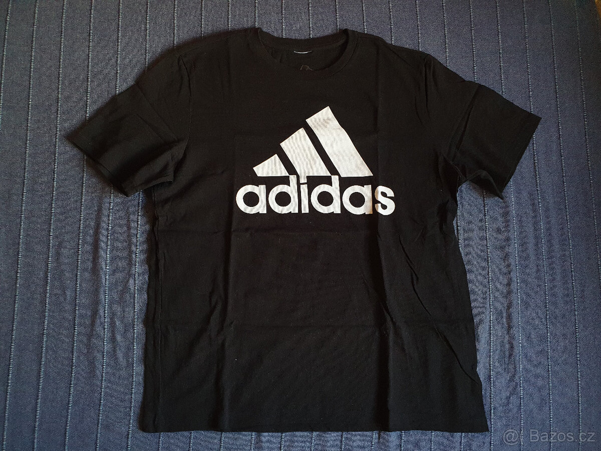 Černé triko Adidas Essentials Single Jersey Big Logo - XL