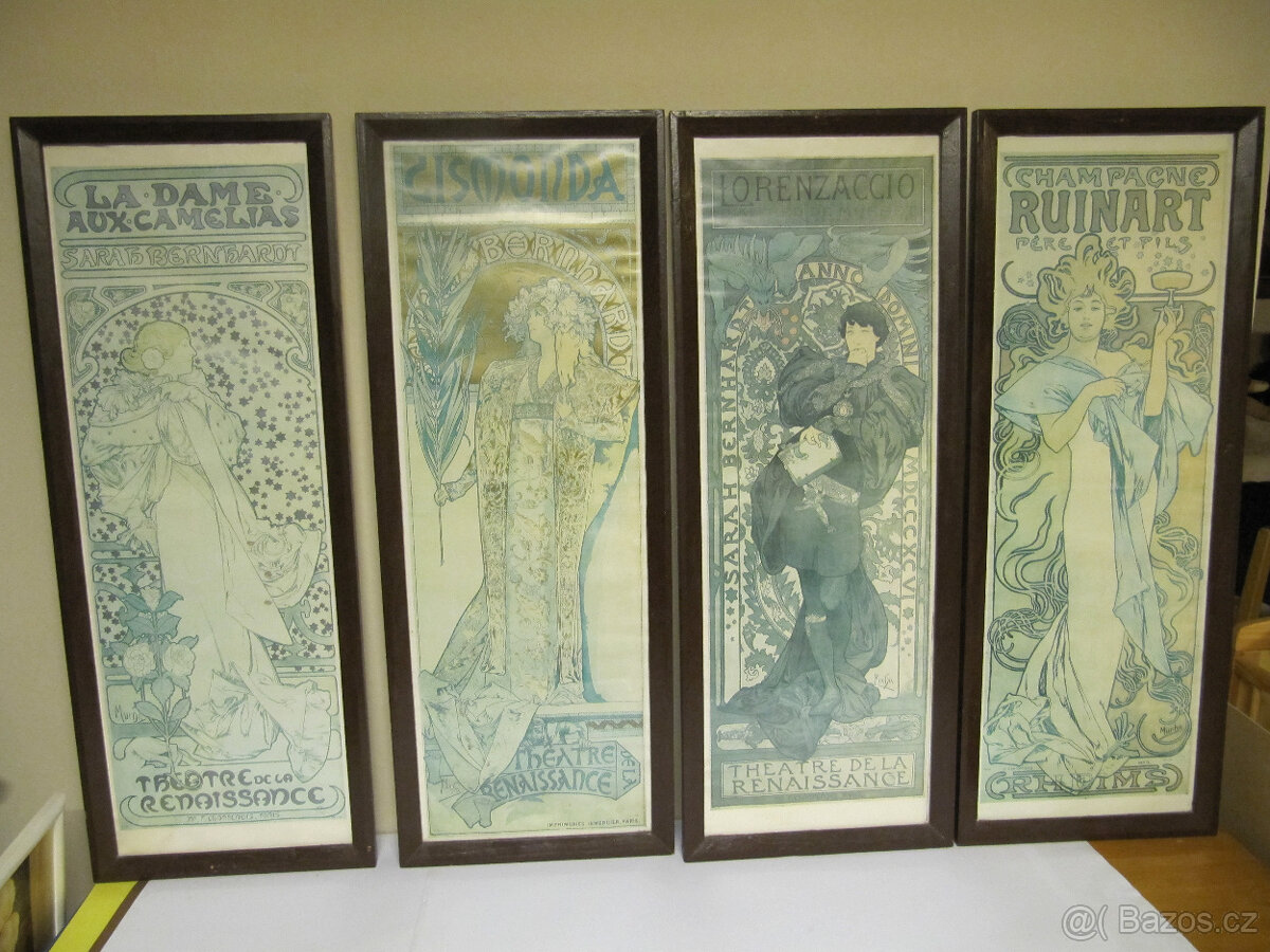 4 plakáty Alfons Mucha