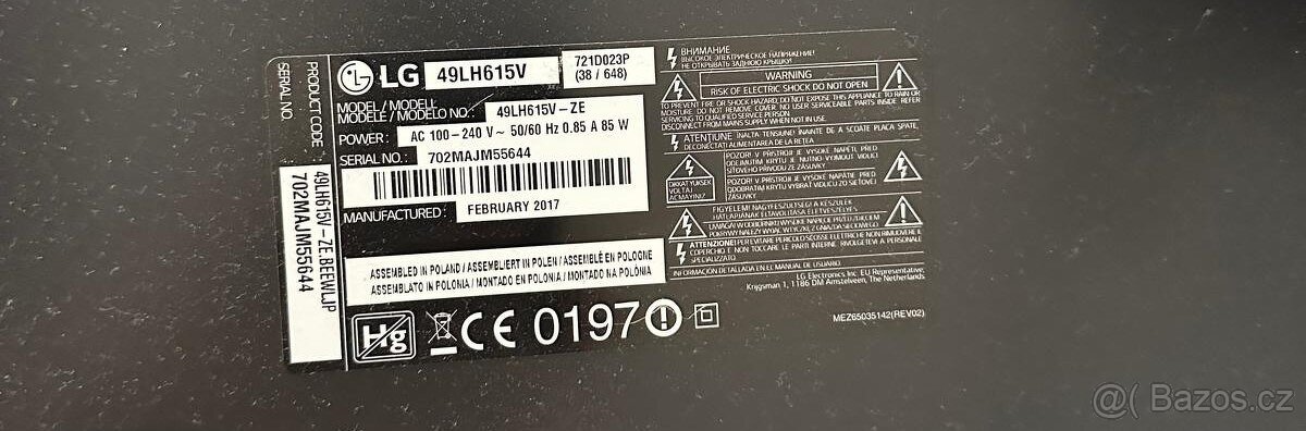 Prodám TV LG49LH615V