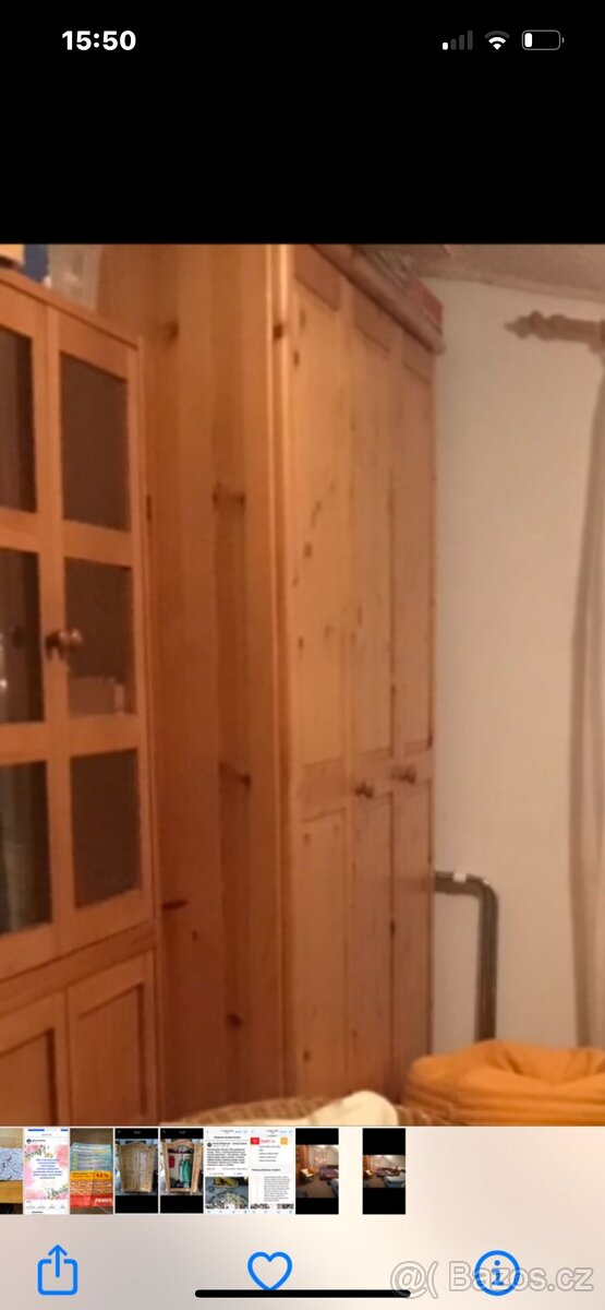 Prodám hezkou třídvěřovou borovicovou šatní skříň