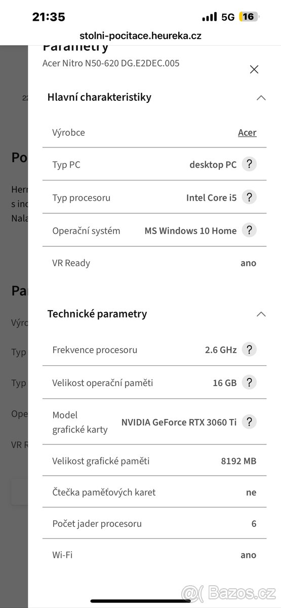 Herní PC - Acer Nitro N 50- 620