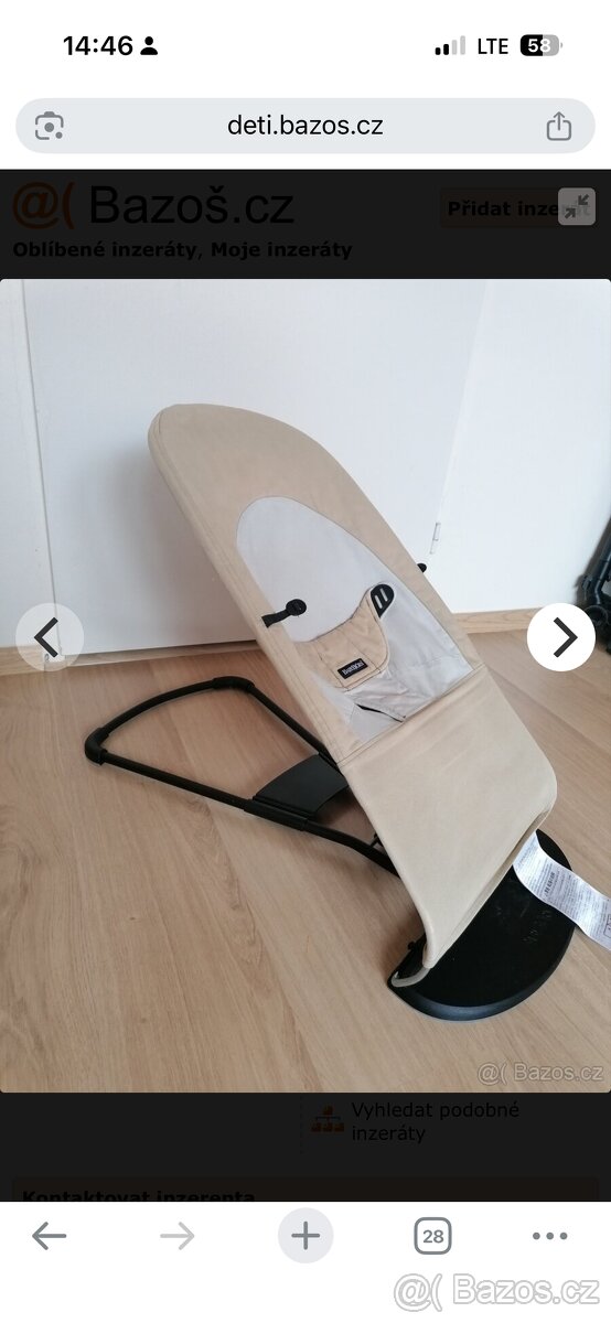 Babybjorn béžové,červené houpátko