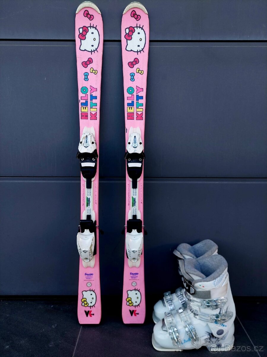 Dívčí lyže HEAD HELLO KITTY, 120 cm + lyžáky