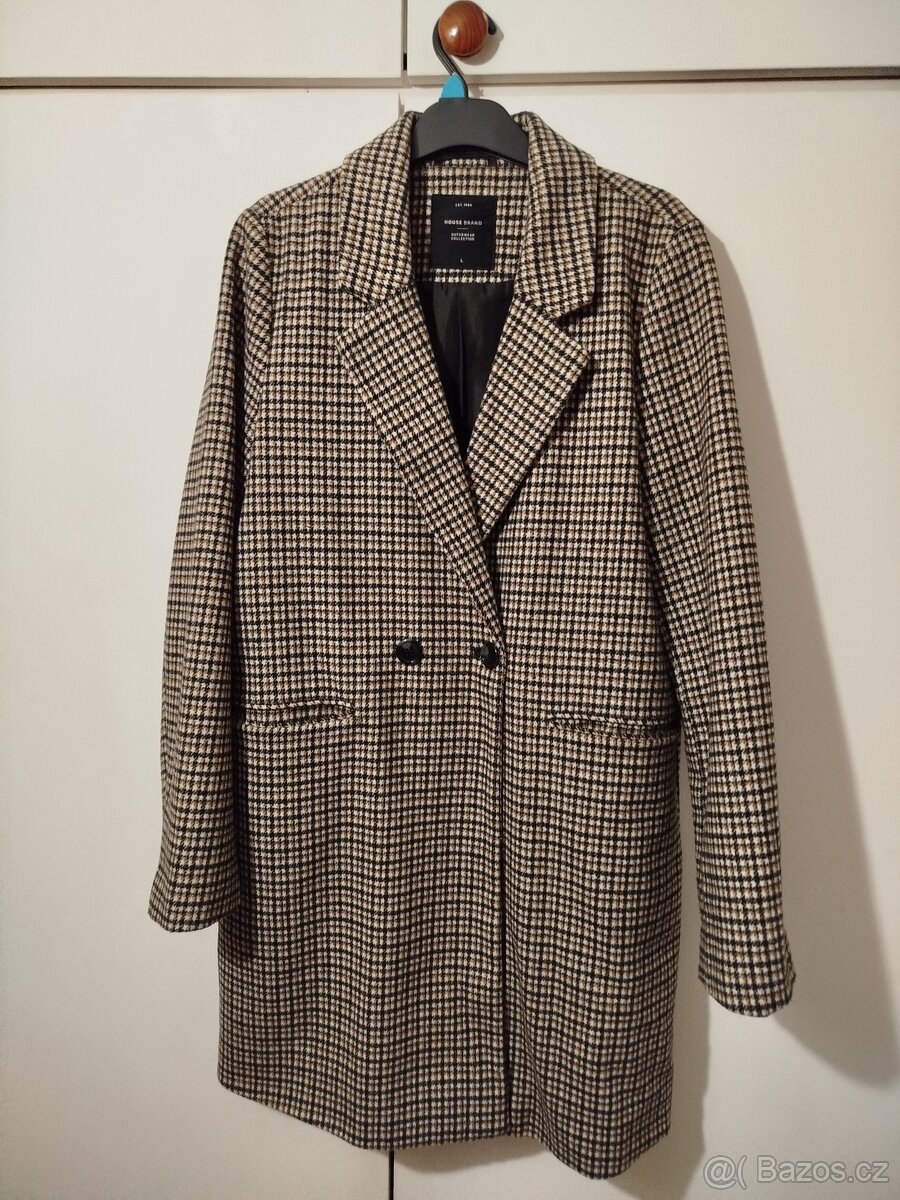 damský kabát kostkovaný