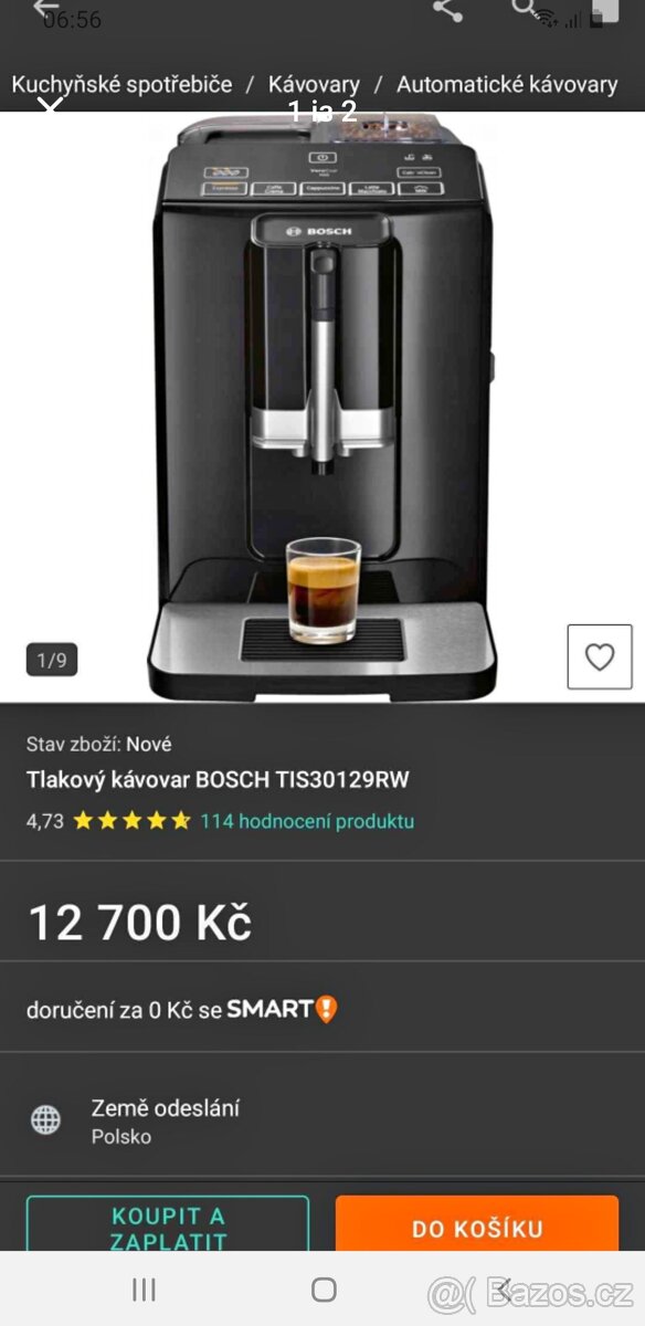 Kavovar automaticky Bosh Verocup100
