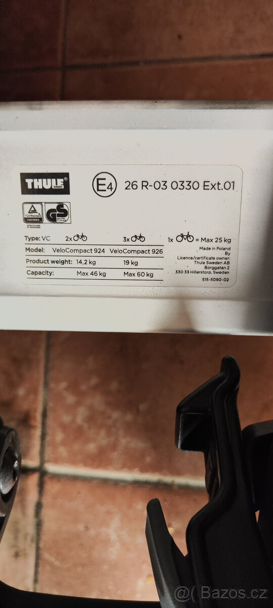 Prodám nosič kol na tažné zařízení THULE