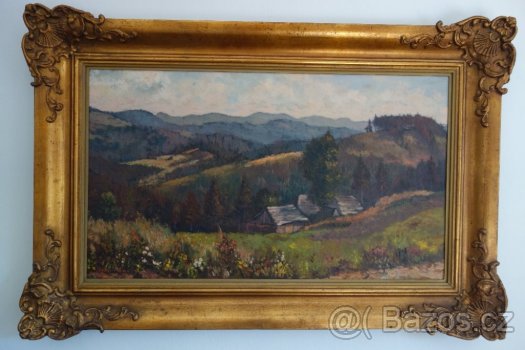 Bedřich Knopp - Z Gruně - Beskydy - obraz - olej na plátně