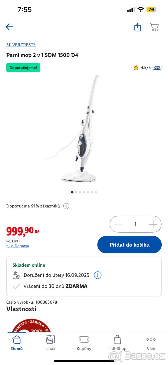 Parní čistič Silvercrest