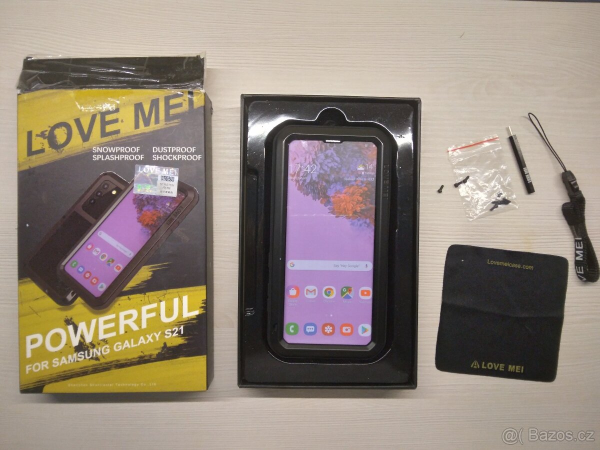 Ochranné kovové pouzdro love mei - Samsung galaxy S21