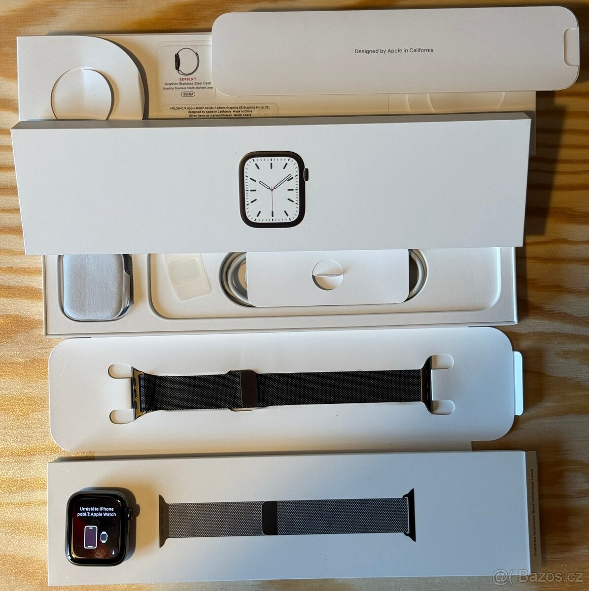 Apple Watch 7 45mm Nerez + Milánský tah Grafitový