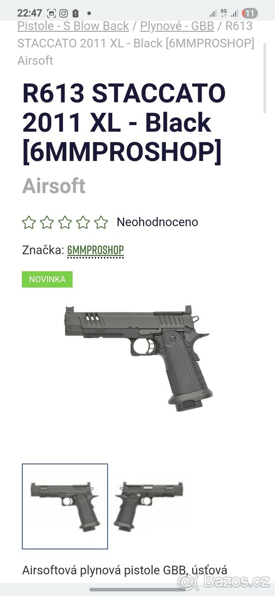 Plynová airsoft zbraň