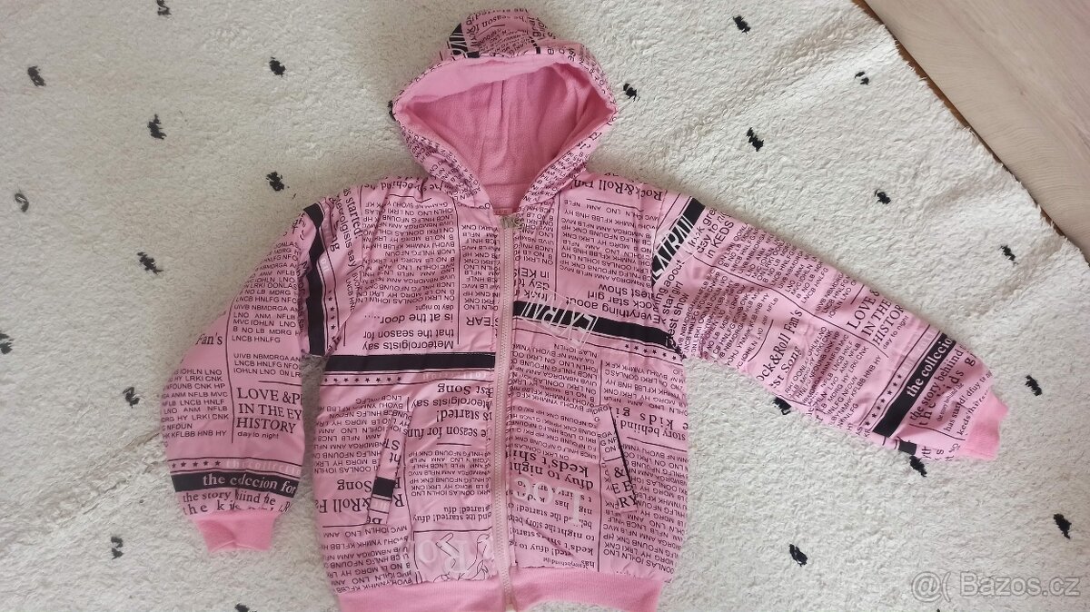 Dívčí přechodová bunda - vel.116/128 -podšitá fleece