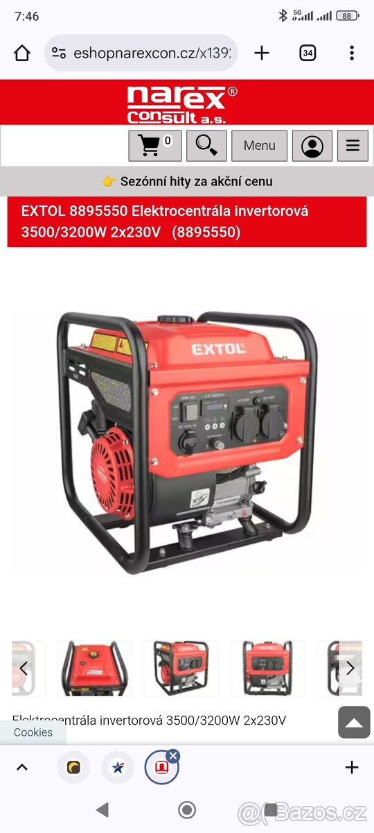 Elektrocentrála invertorová Extol 3200W