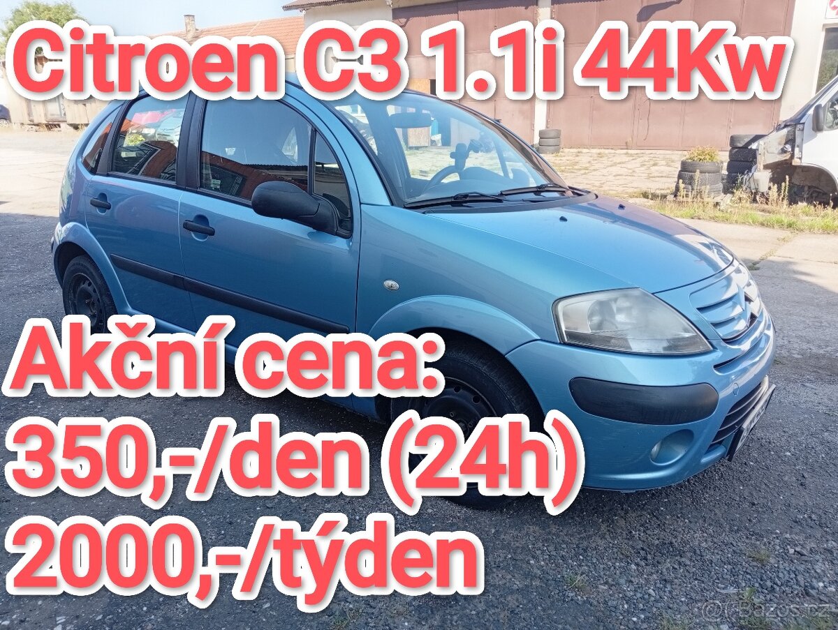 Akční ceny - pronájem auta Citroen C3 1.1i 44Kw