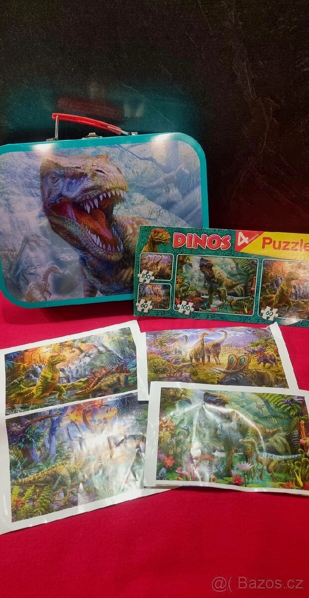 Puzzle dinosaurů v kufříku