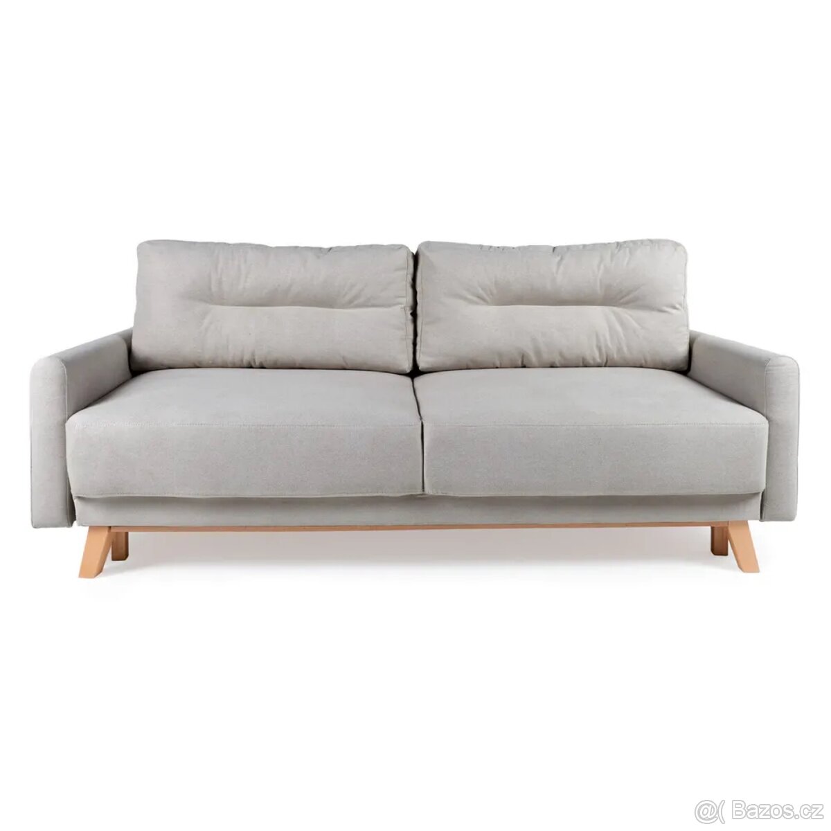 Světle šedá rozkládací pohovka 214 cm