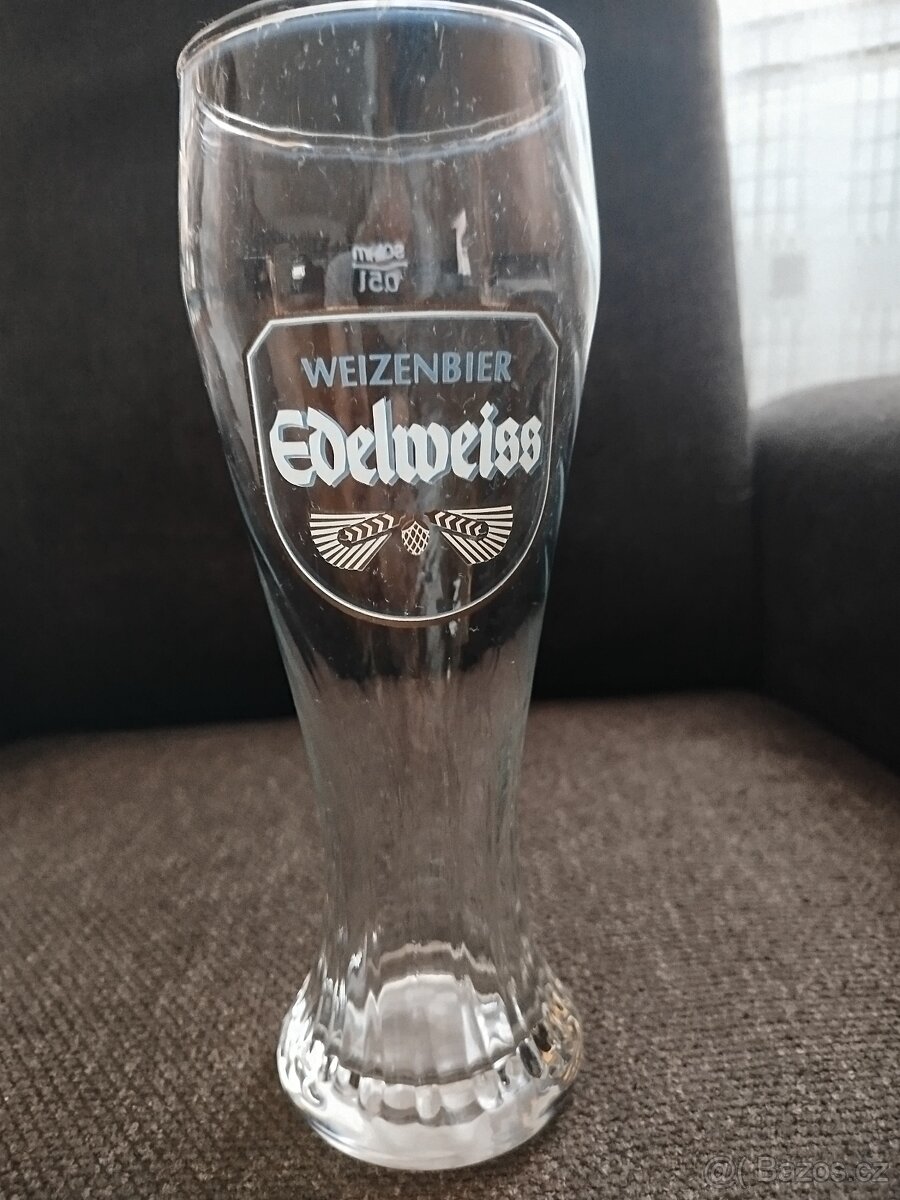Pivní sklenice pivovaru Edelweiss 0,5L