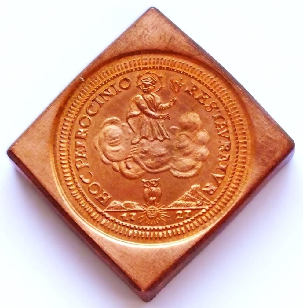 Karel VI., novoražba 2 dukátu 1727, Cu klipa, ČNS Brno 2022